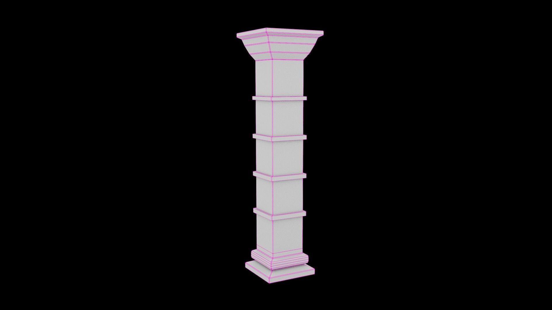 Jade Pillar Low-poly 3D model_1
