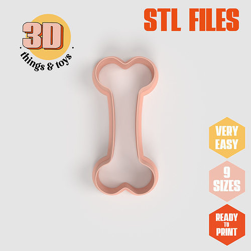 Bone - Cookie Cutter  Clay - Many Size 3D print model