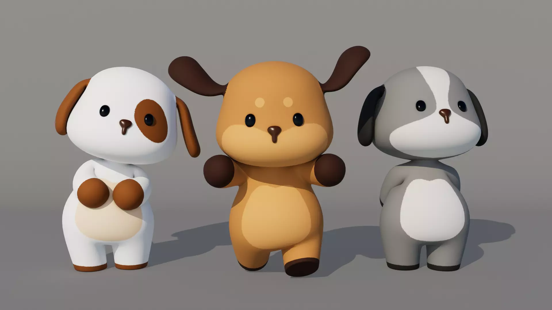 Rigged Cartoon Dog Low-poly 3D model_0