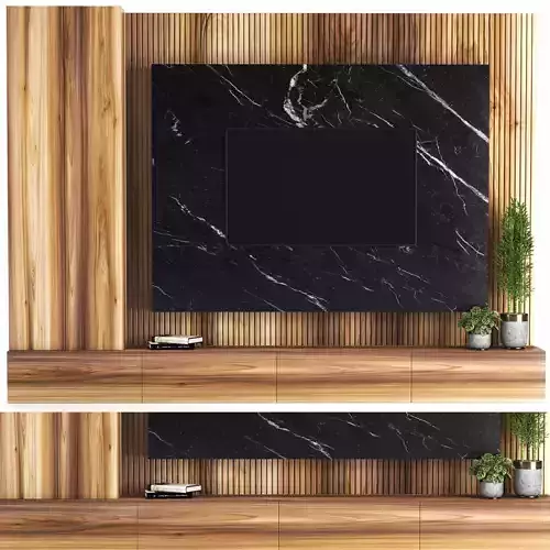 TV Wall Wooden - Set01