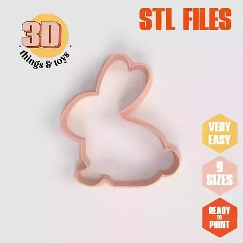 Bunny Animal - Cookie Cutter  Clay - Many Size