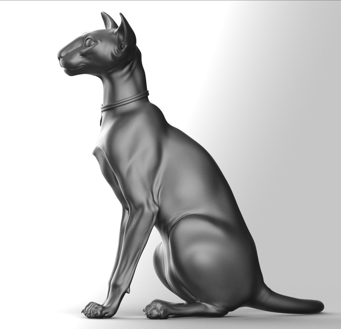 Oriental Cat - 3D Sculpting - High Poly  3D print model_11