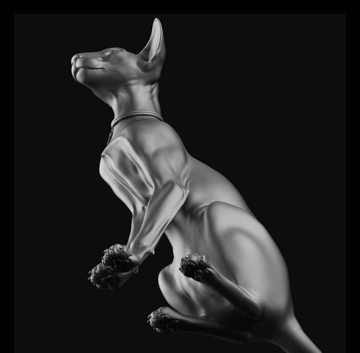 Oriental Cat - 3D Sculpting - High Poly  3D print model_10