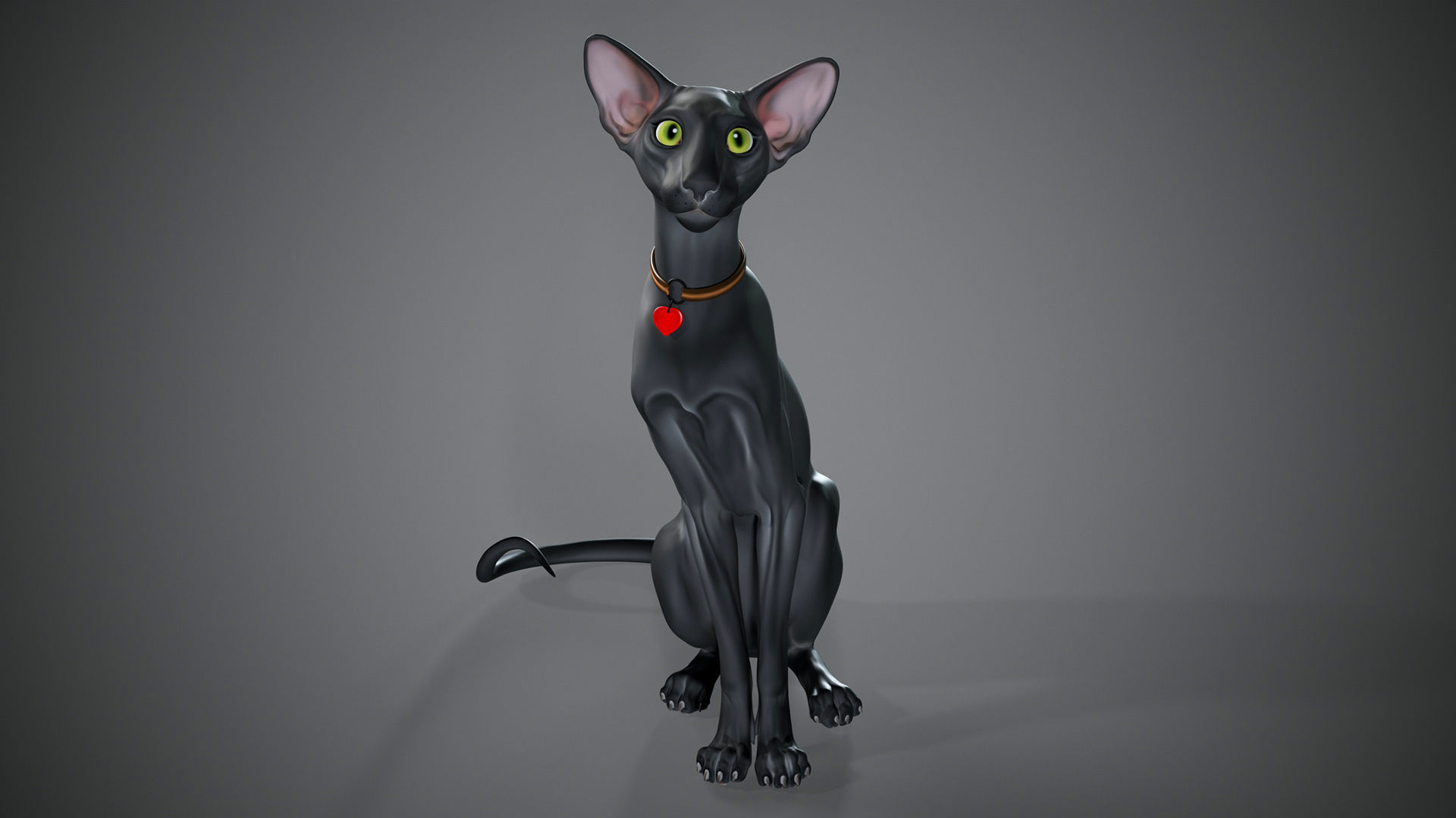 Oriental Cat - 3D Sculpting - High Poly  3D print model_4