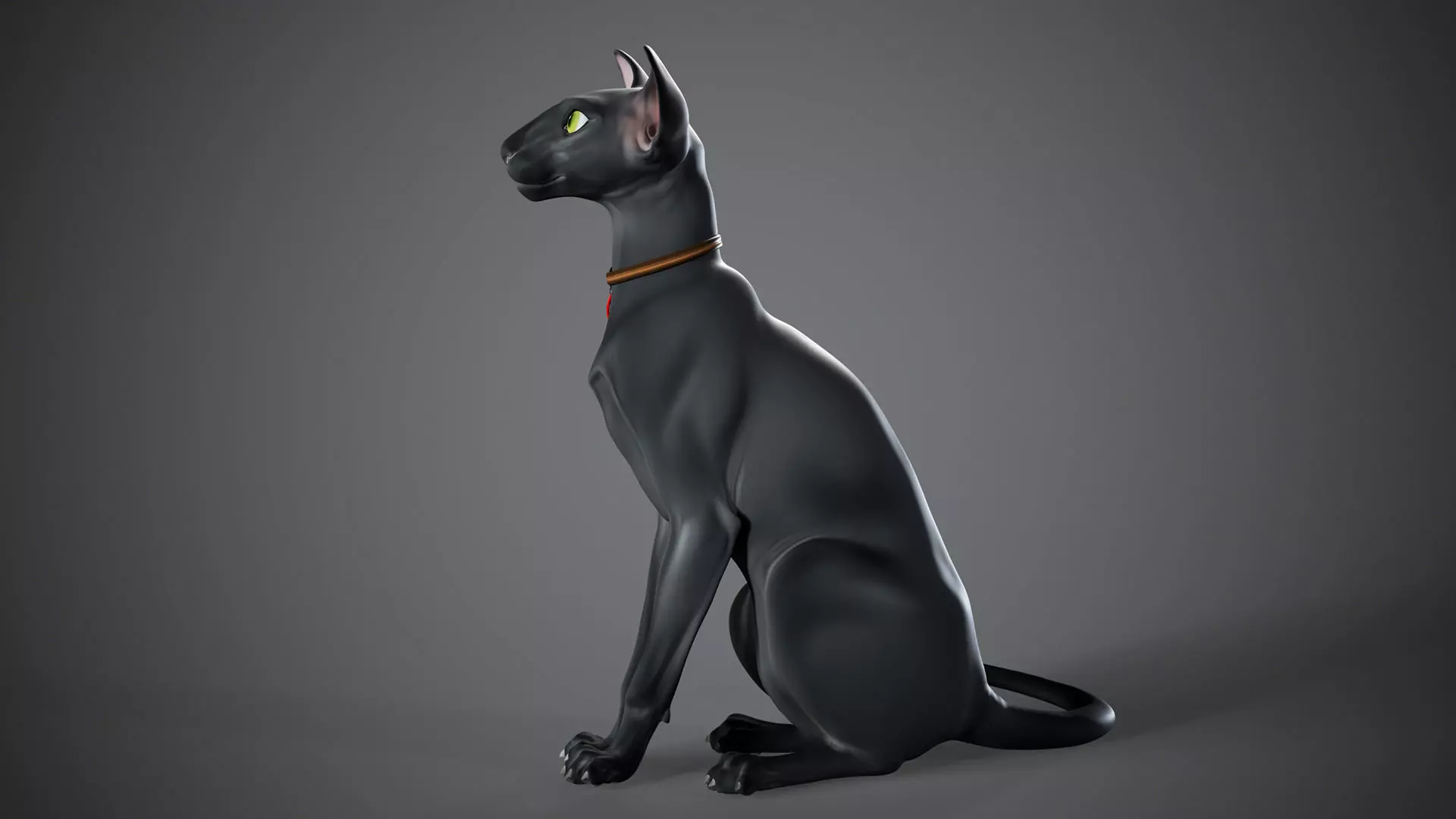 Oriental Cat - 3D Sculpting - High Poly  3D print model_0