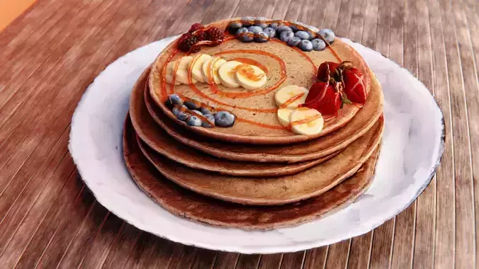 Breakfast Pancakes 3D Model 