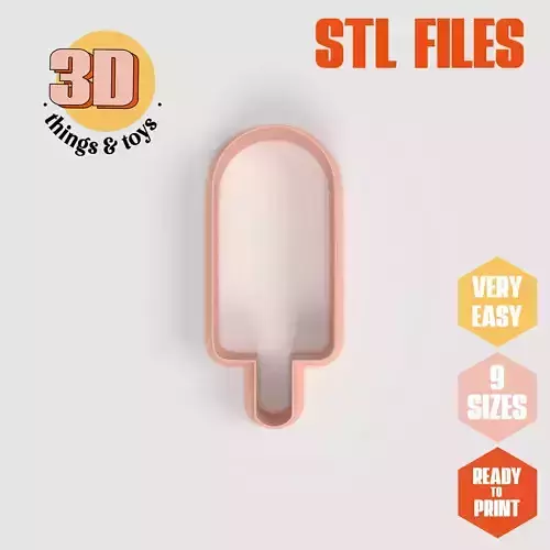 Ice Cream - Cookie Cutter Clay - Many Size 3D print model