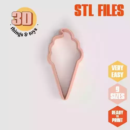 Ice Cream Cone - Cookie Cutter Clay - Many Size