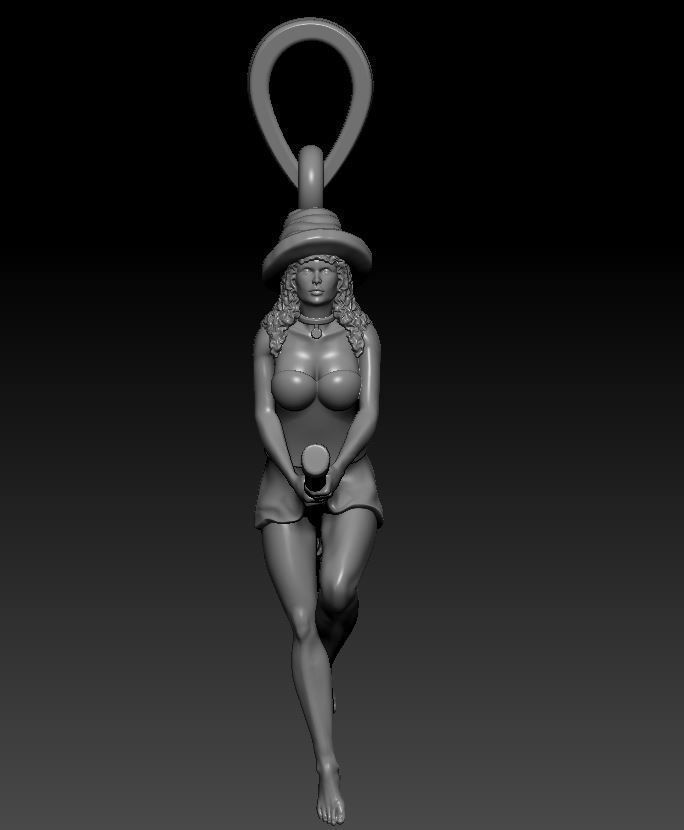 Pendant Girl 3D print model_3