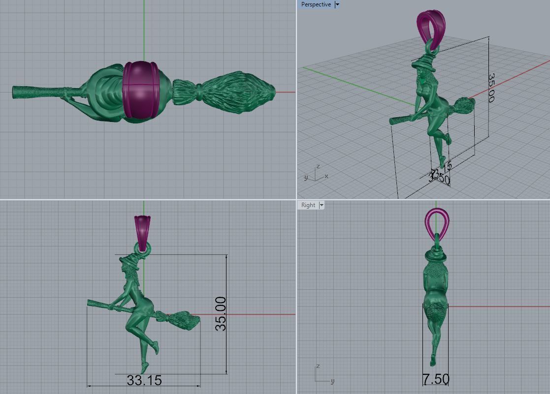 Pendant Girl 3D print model_10