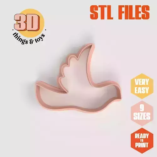 Bird Pigeon - Cookie Cutter Clay - Many Size