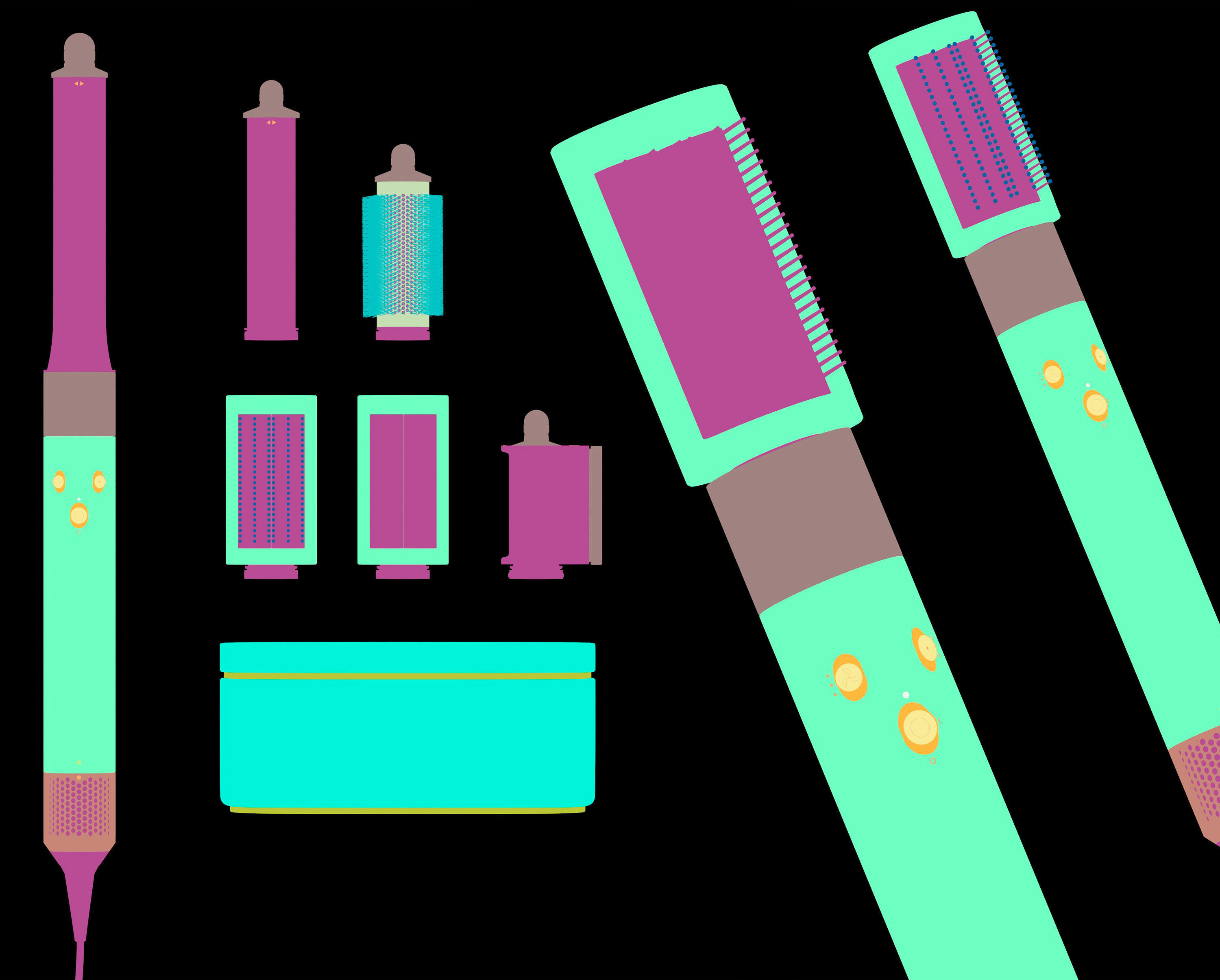 Dyson Airwrap HS05 Long  3D model_8