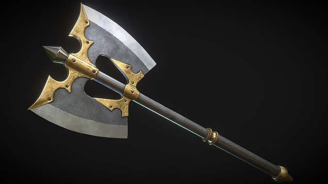 Fantasy Great Axe 01 Low-poly 3D model