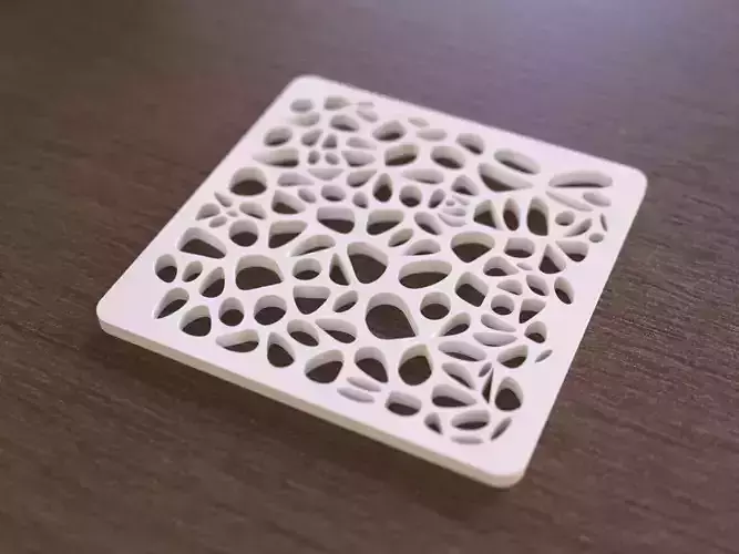 Square Voronoi Beverage Coaster
