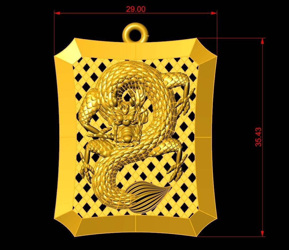 Neck Pendant Code-ANM002 3D print model_4