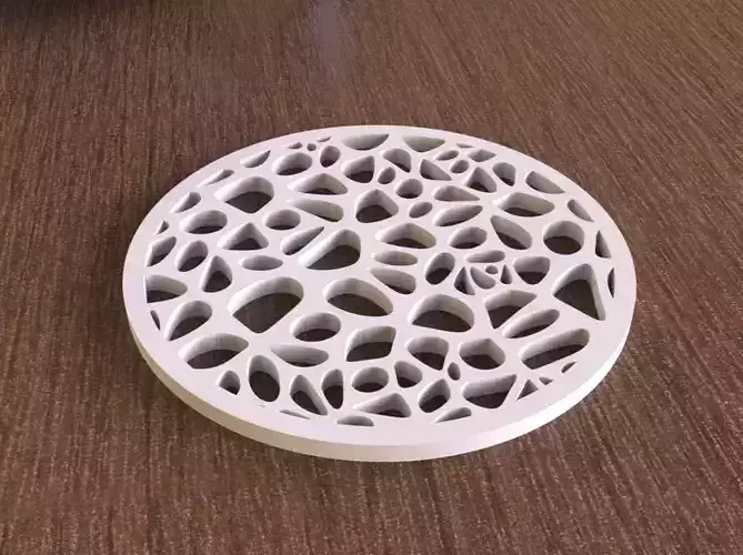 Circular Voronoi Beverage Coaster