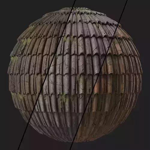 Roof Tile Materials 112- Concrete Roofing - Sbsar Seamless Pbr Texture