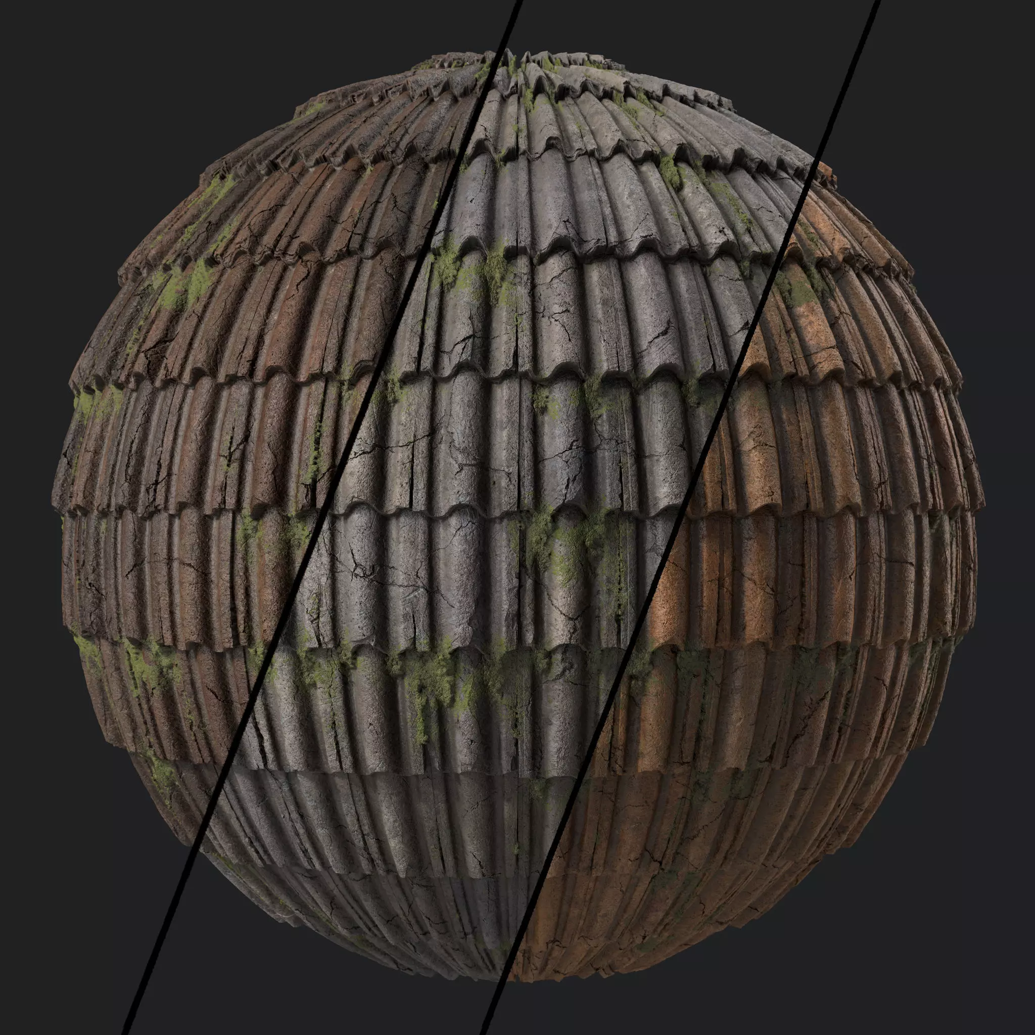 Roof Tile Materials 112- Concrete Roofing - Sbsar Seamless Pbr Texture