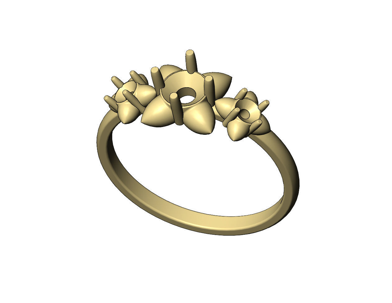 Spiked settings diamond ring US sizes 6to10 3D print model_5