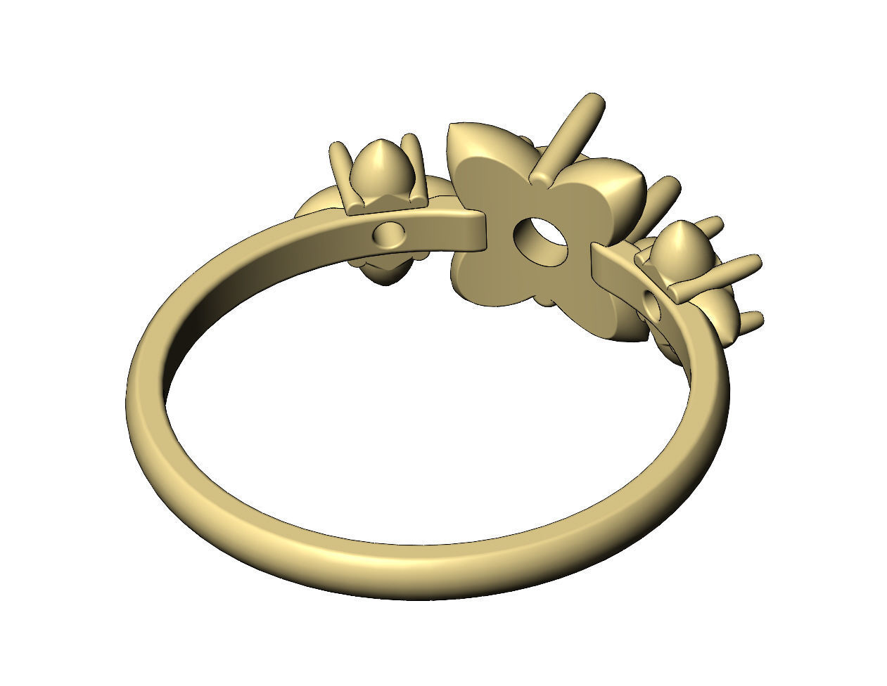 Spiked settings diamond ring US sizes 6to10 3D print model_9