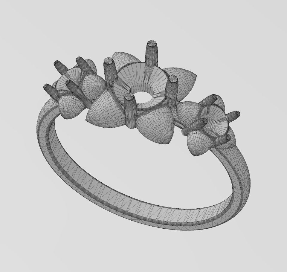 Spiked settings diamond ring US sizes 6to10 3D print model_14