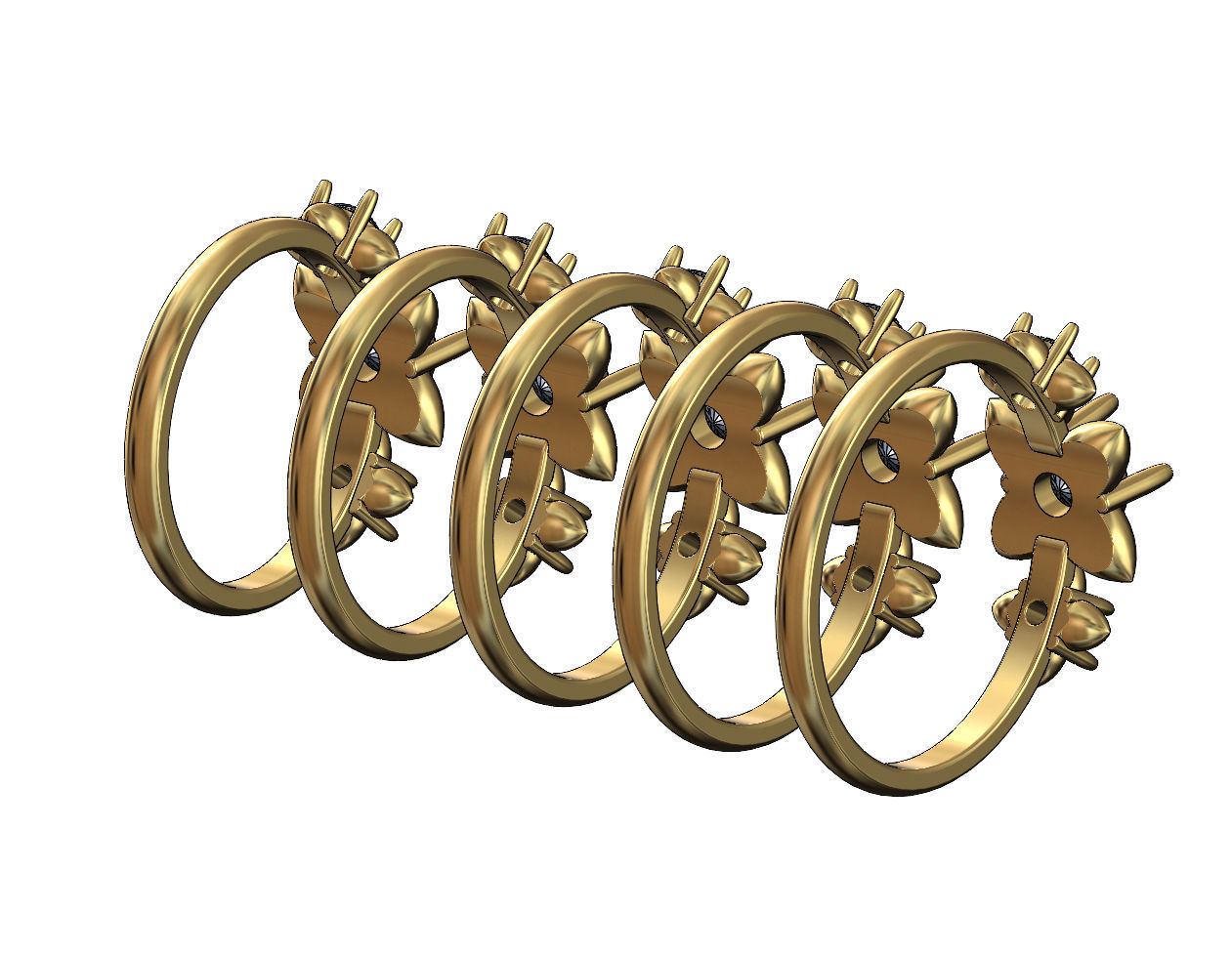 Spiked settings diamond ring US sizes 6to10 3D print model_3