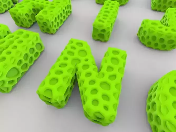 Voronoi Alphabet Letters 3D print model