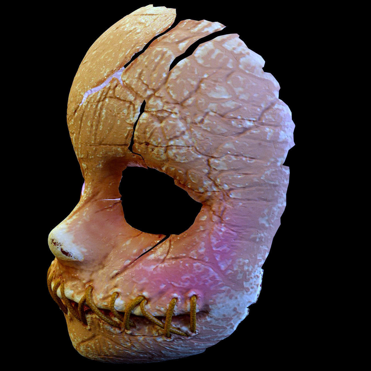 DOLL MASK BROKEN  HORROR  3D print model_2