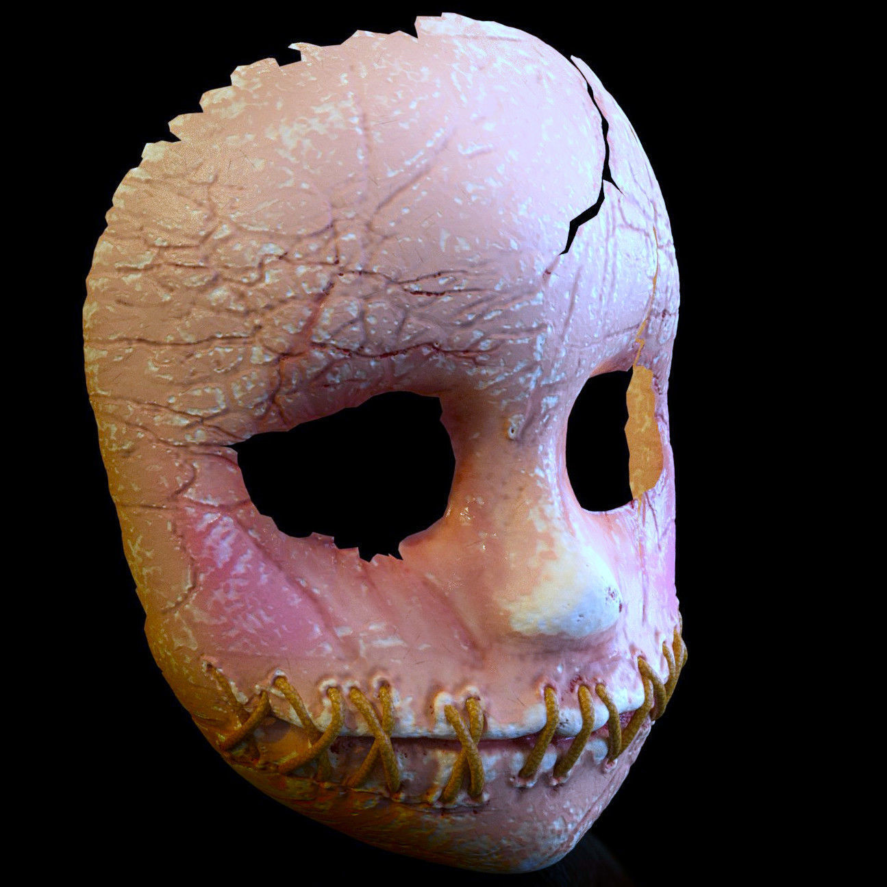 DOLL MASK BROKEN  HORROR  3D print model_1
