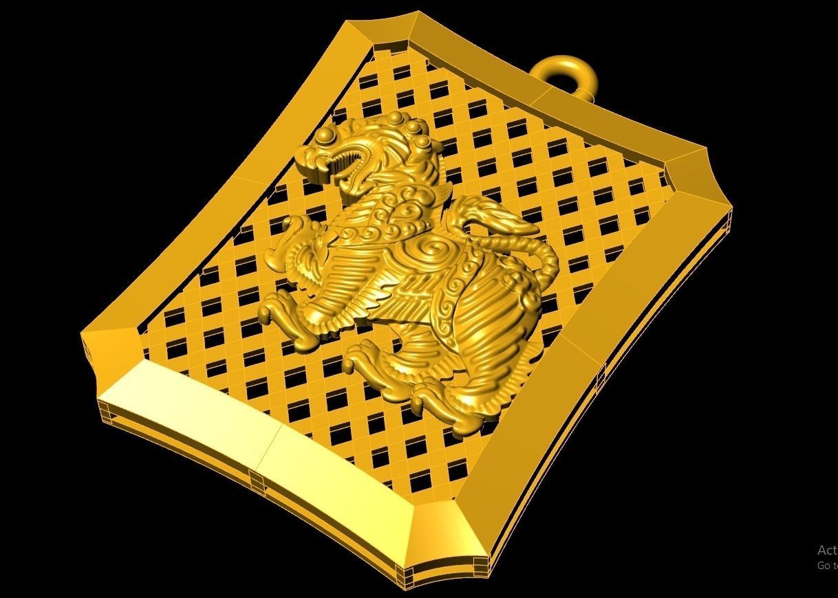 Neck Pendant Code-ANM009 3D print model_1