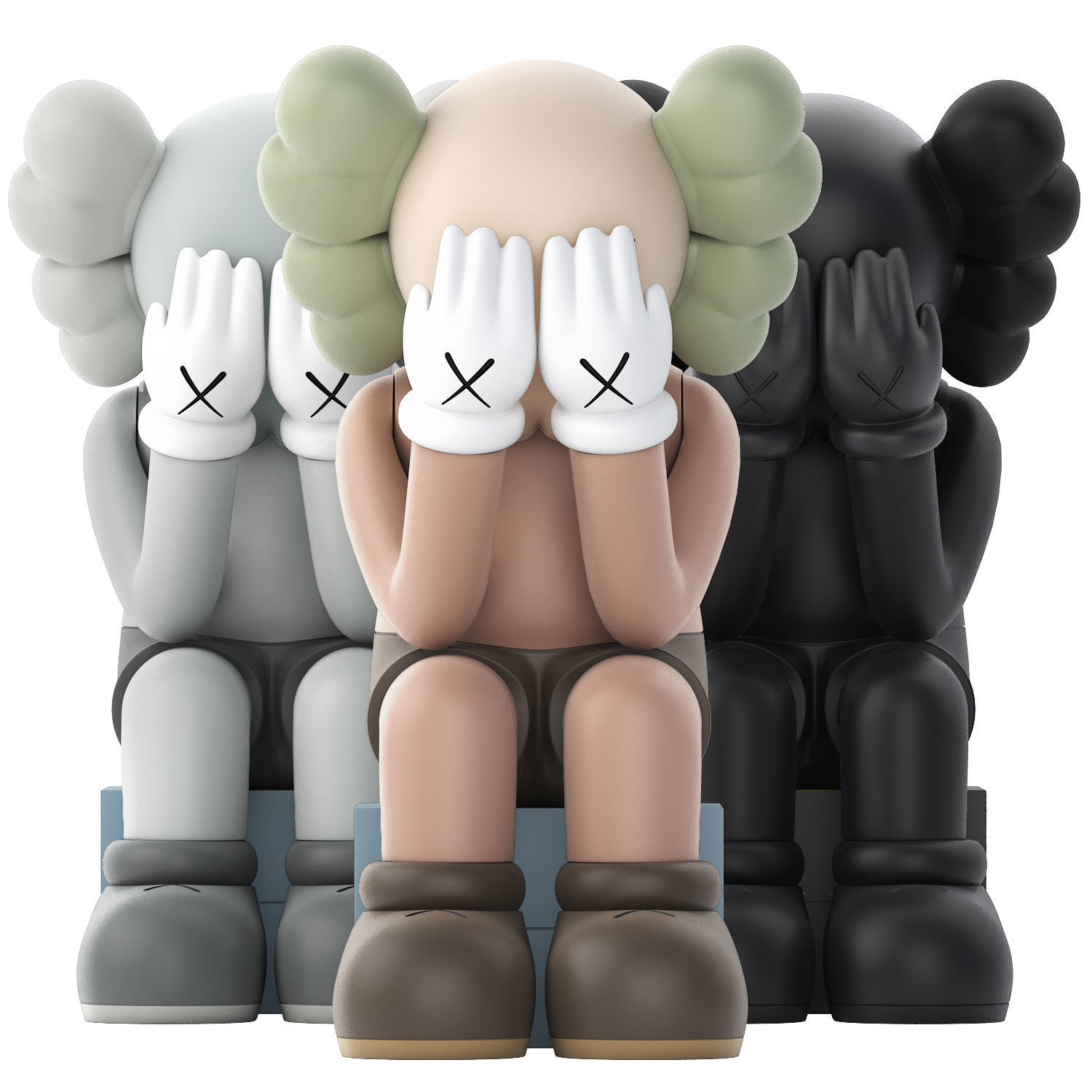 kaws passing through open edition vinyl figure 3D model_1