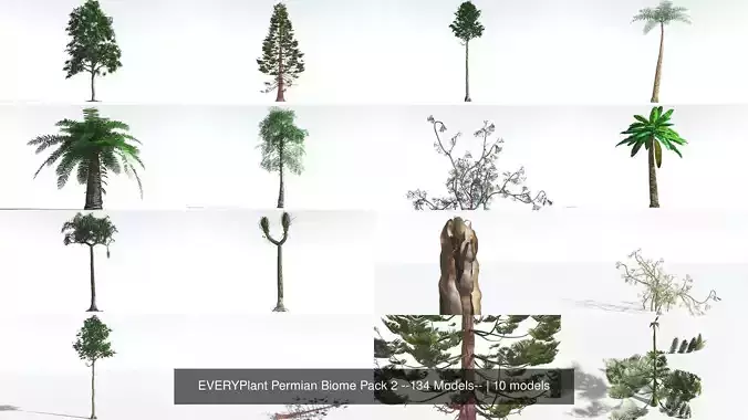 EVERYPlant Permian Biome Pack 2 --134 Models-- 3D Model Collection