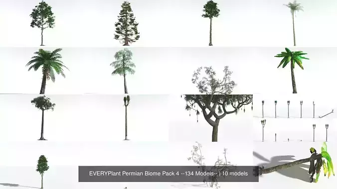 EVERYPlant Permian Biome Pack 4 --134 Models-- 3D Model Collection