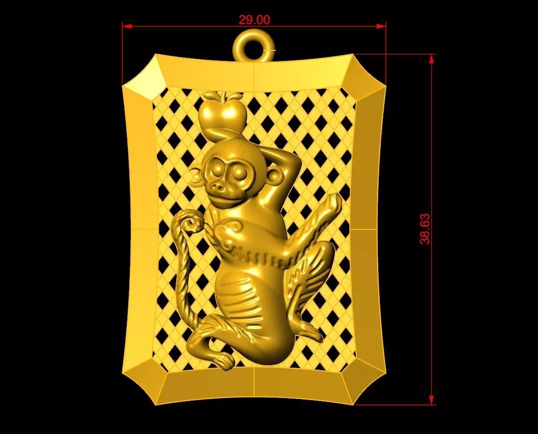 Neck Pendant Code-ANM016 3D print model_0