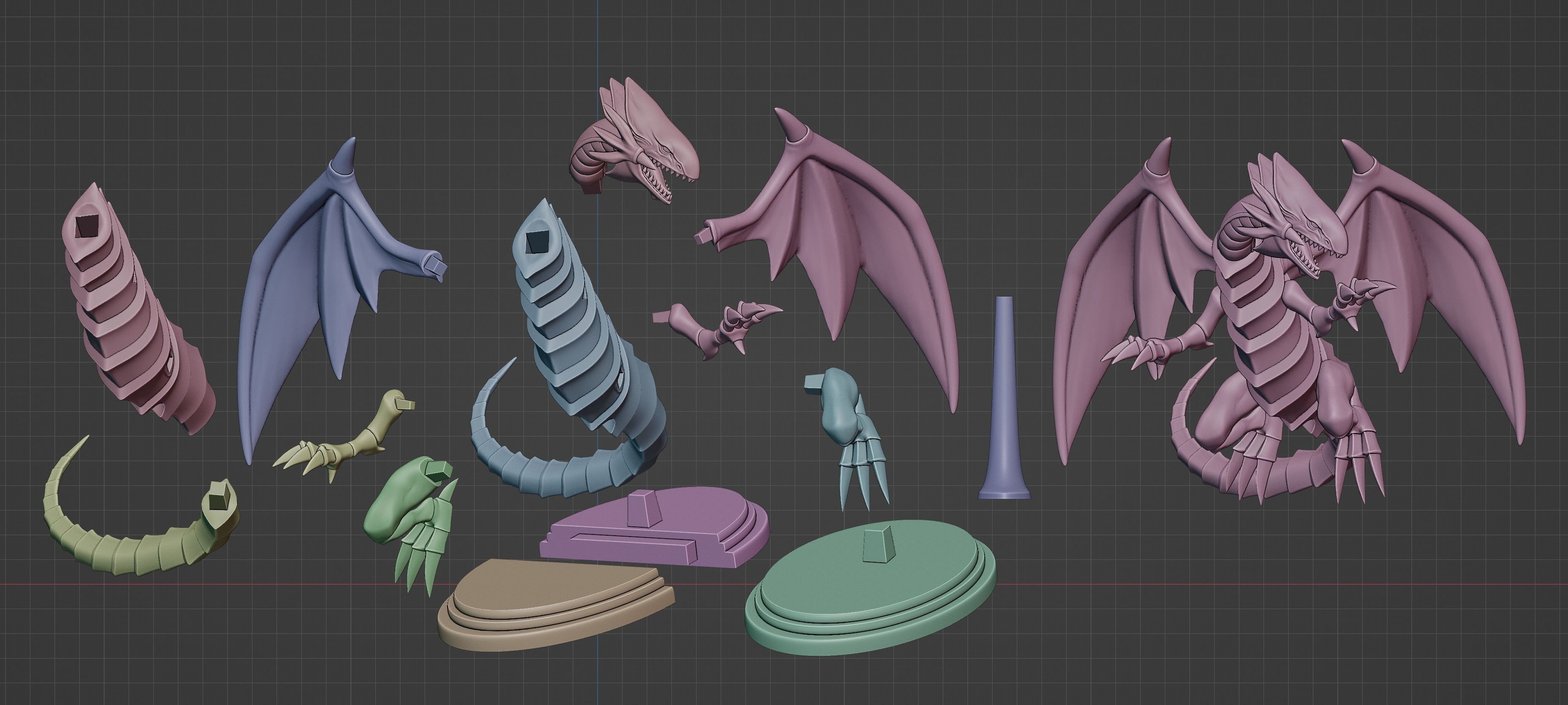 BLUE-EYES WHITE DRAGON FIGURE 1 - YUGIOH 3D print model_3