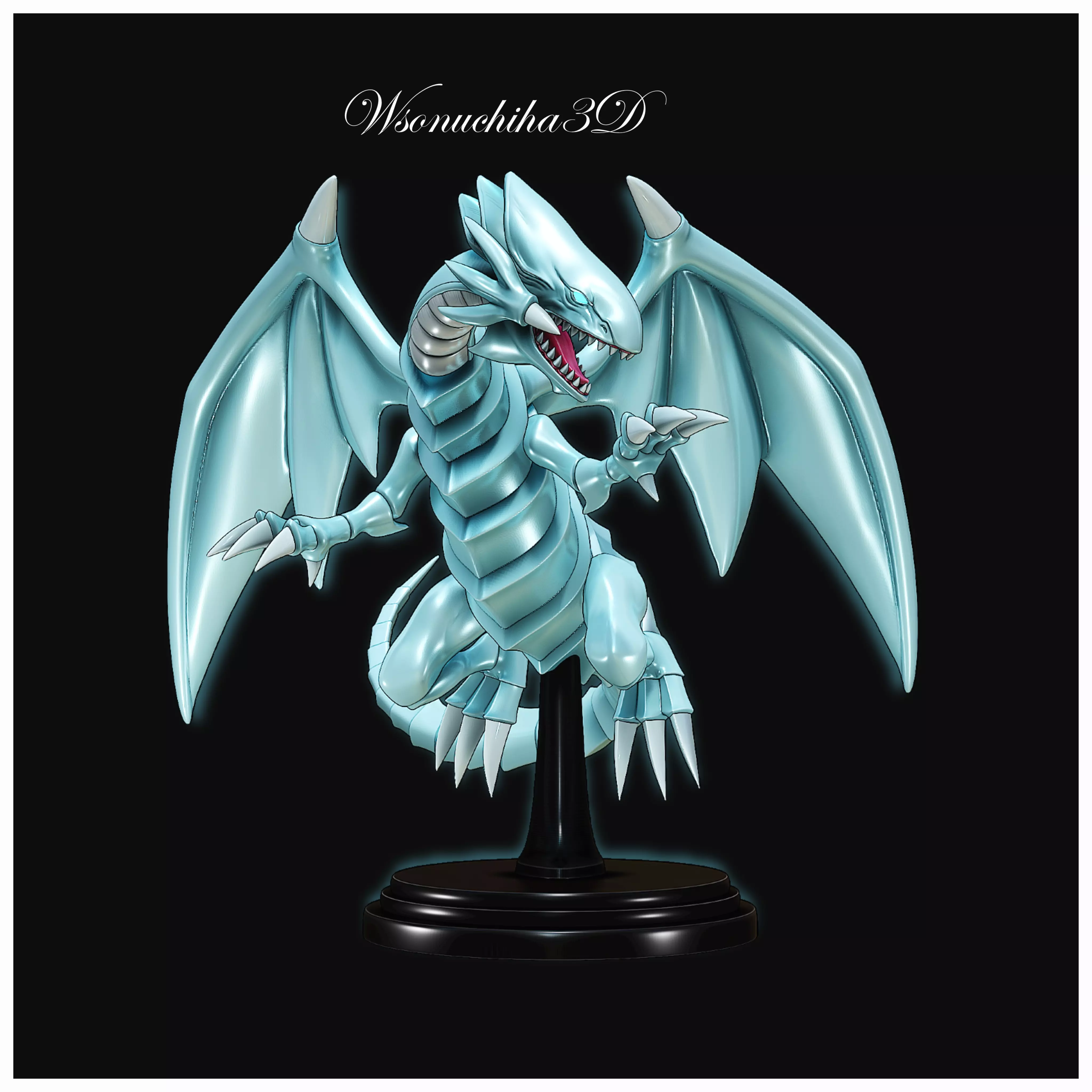 BLUE-EYES WHITE DRAGON FIGURE 1 - YUGIOH 3D print model_0