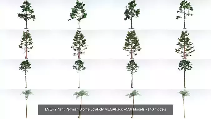 EVERYPlant Permian Biome LowPoly MEGAPack --536 Models-- 3D Model Collection