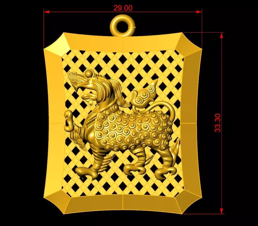 Neck Pendant Code-ANM019 3D print model_0