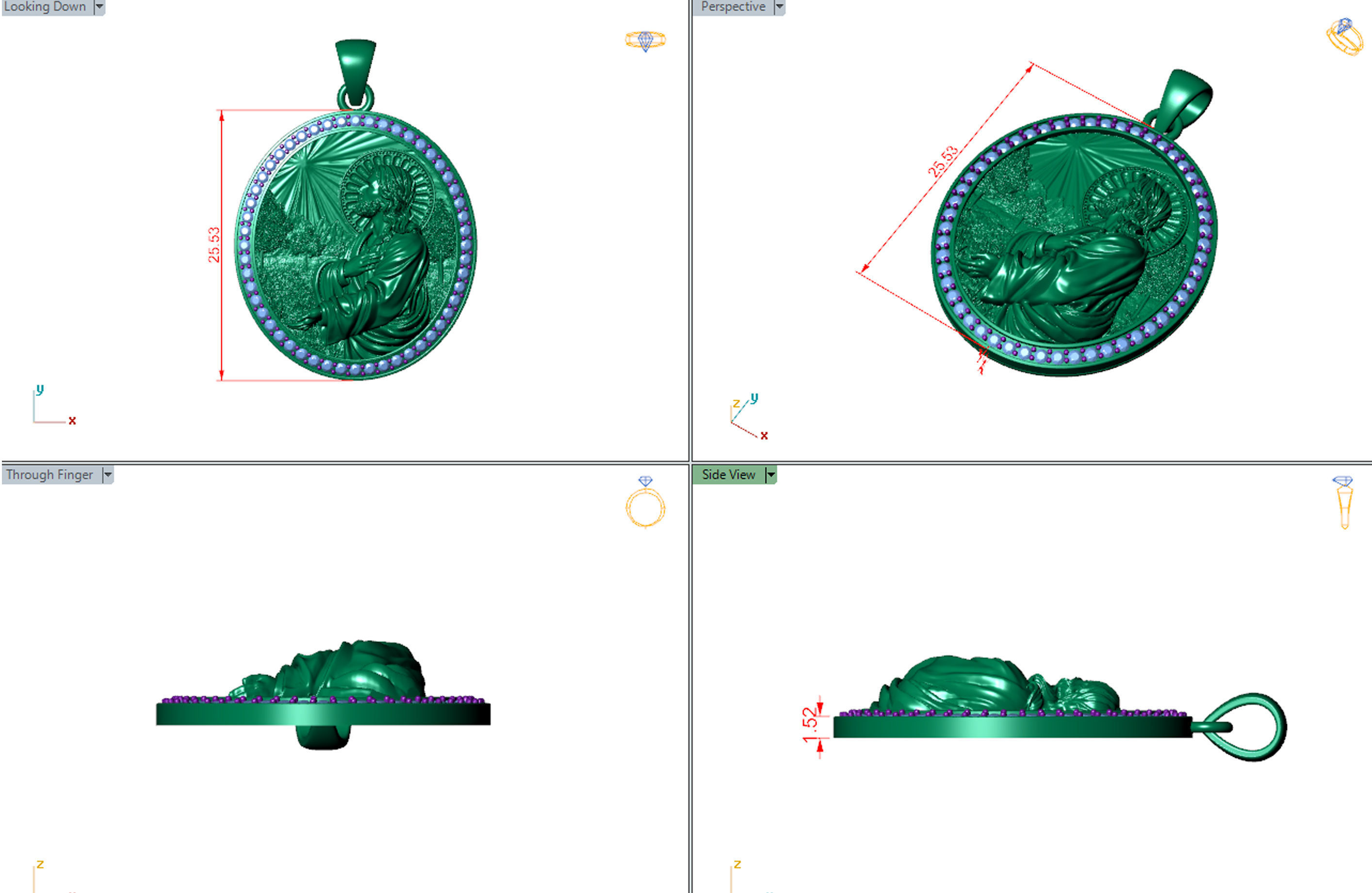 Jesus pendant Jesus necklace 3D print model_3