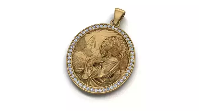 Jesus pendant Jesus necklace 3D print model