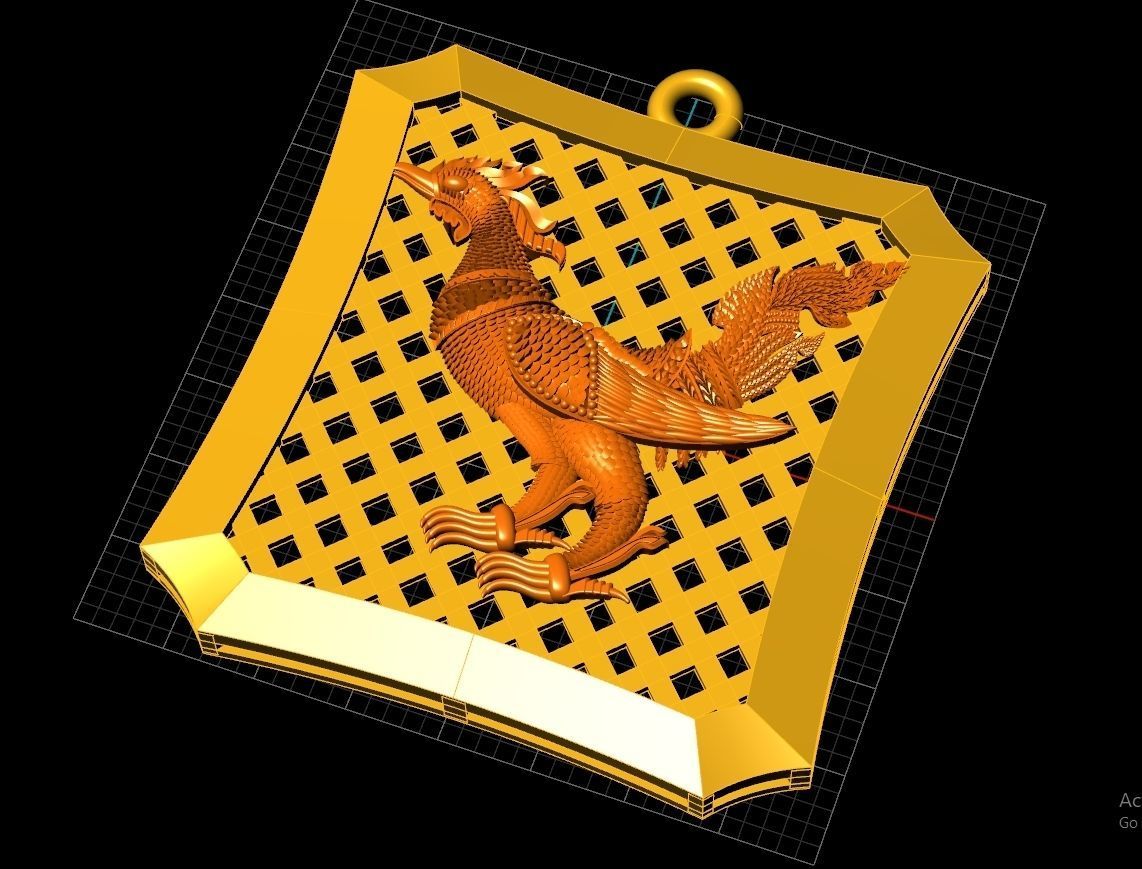 Neck Pendant Code-ANM025 3D print model_2