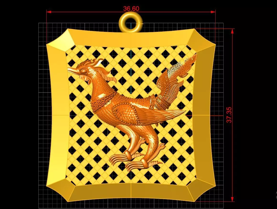 Neck Pendant Code-ANM025 3D print model_0