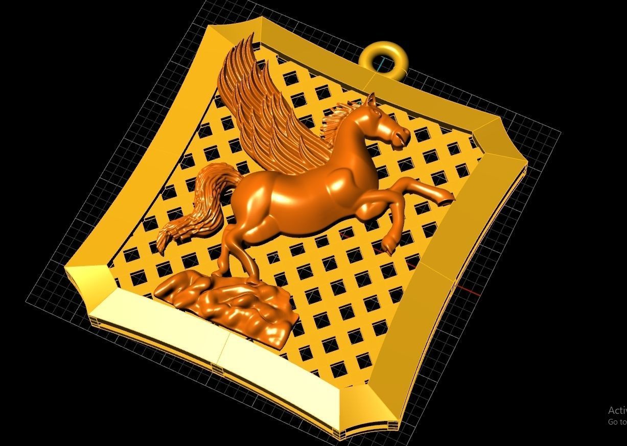  Pegasus Neck Pendant Code-ANM026 3D print model_2
