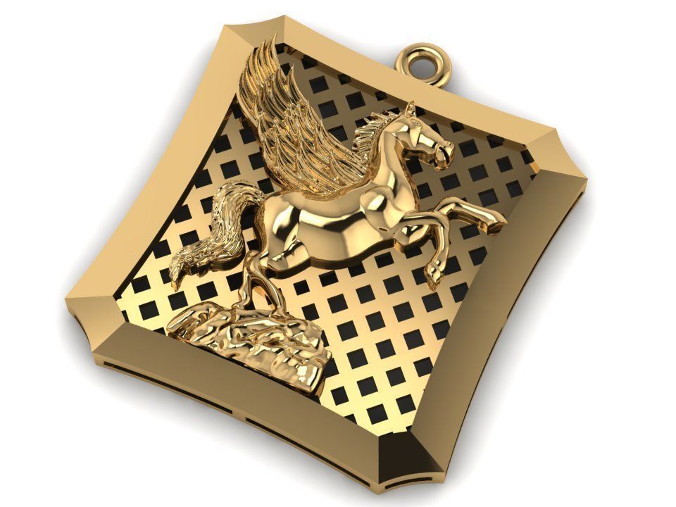  Pegasus Neck Pendant Code-ANM026 3D print model_3