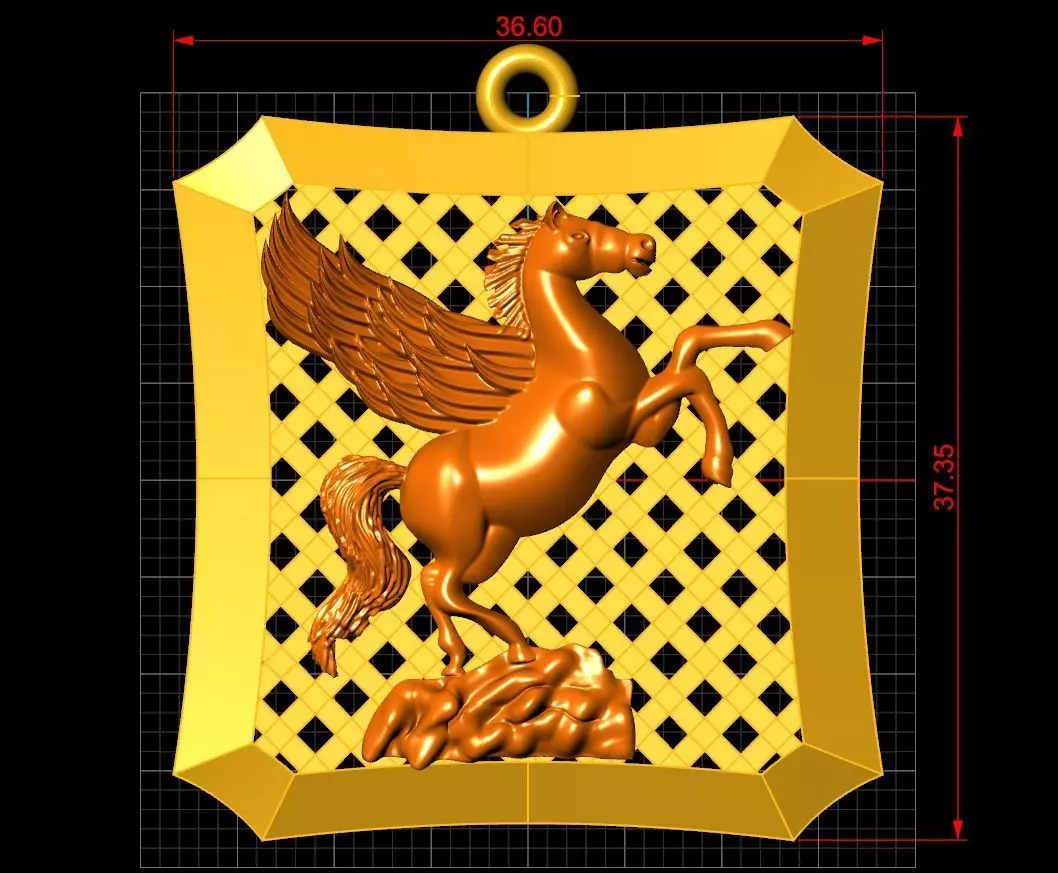  Pegasus Neck Pendant Code-ANM026 3D print model_0