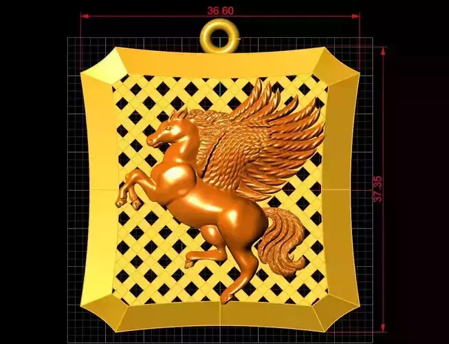  Pegasus Neck Pendant Code-ANM028 3D print model