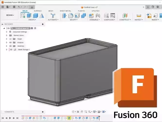 Gridfinity Boxes Filled-in Fusion 360 3D print model