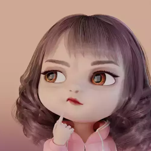 Cartoon Chibi Girl cute Rigged