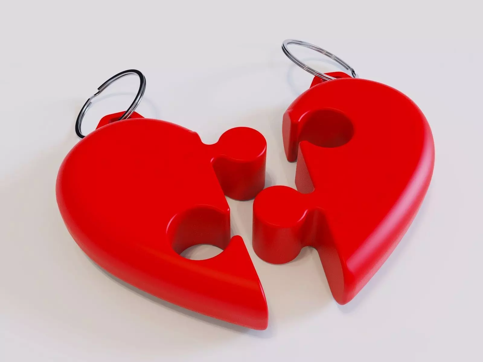 Heart Puzzle Keychains for 2 3D print model