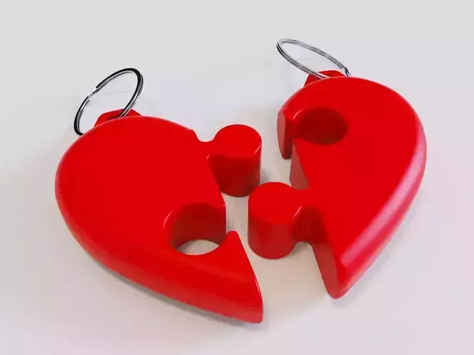 Heart Puzzle Keychains for 2